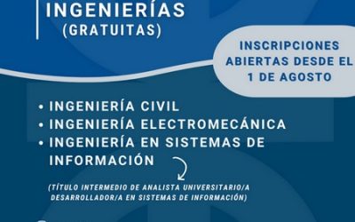 Ciclo lectivo 2025: ya están abiertas las inscripciones para estudiar ingenierías y tecnicaturas en UTN VT