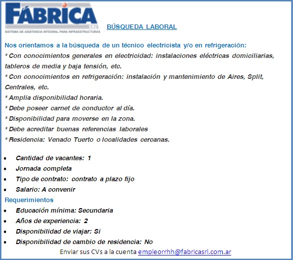 Búsqueda laboral FÁBRICA