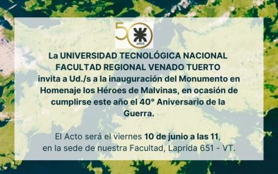 Inauguración del «Monumento Héroes de Malvinas» en UTN FRVT