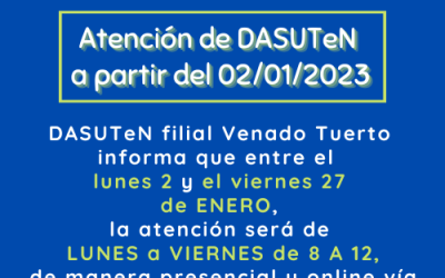 Atención al público de DASUTeN durante enero 2023