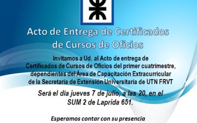 Entrega de Certificados de Cursos de Oficios