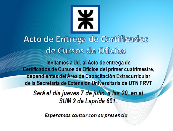 Acto de entrega de certificados de cursos de oficios