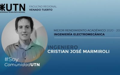 El graduado de UTN VT Cristian Marmiroli recibió el Reconocimiento al Rendimiento Académico