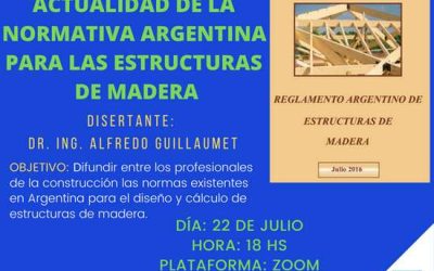 Inscripción abierta para el webinar gratuito: “Actualidad de la Normativa Argentina para las Estructuras de Madera”