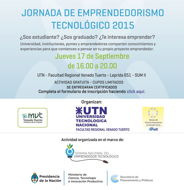 Banner Jornada de Emprendedorismo Tecnológico 2015
