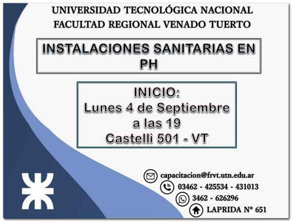 Información de inicio del curso "Instalaciones Sanitarias en PH"