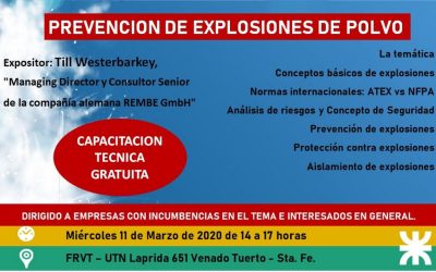 Capacitación Técnica Gratuita. Prevención de Explosiones de Polvo