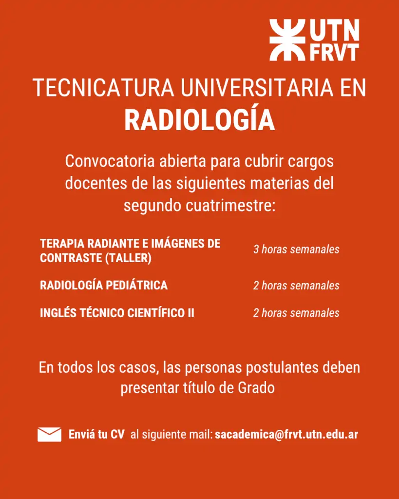 radiologia convocatoria cubrir cargos